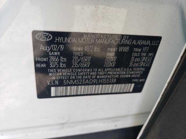 2020 HYUNDAI SANTA FE S - 5NMS23AD9LH155138