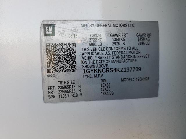 2019 CADILLAC XT5 LUXURY - 1GYKNCRS4KZ137709