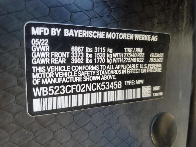 2022 BMW IX XDRIVE5 WB523CF02NCK53458