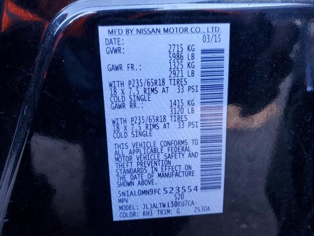 2015 INFINITI QX60 - 5N1AL0MN9FC523554