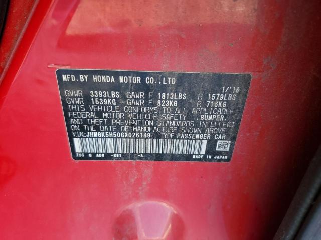 2016 HONDA FIT LX - JHMGK5H50GX026149