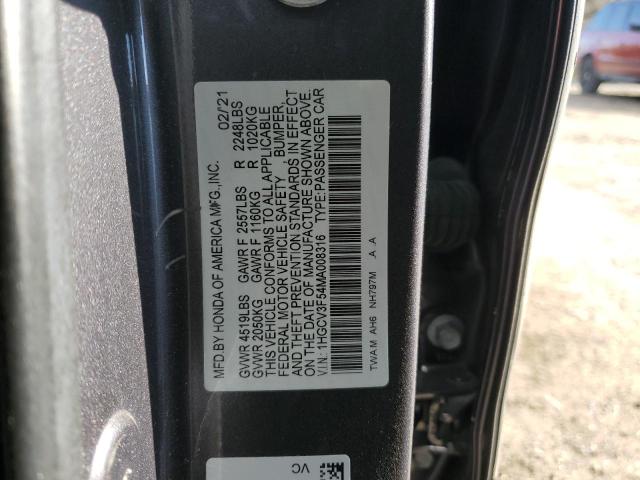 VIN 1HGCV3F54MA008316 2021 HONDA ACCORD no.12