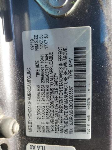 2019 HONDA CR-V LX - 5J6RW6H30KL005587