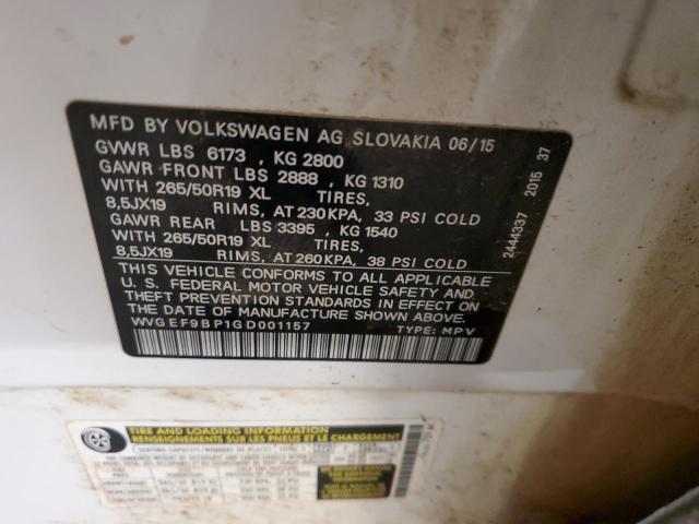 2016 VOLKSWAGEN TOUAREG SP WVGEF9BP1GD001157