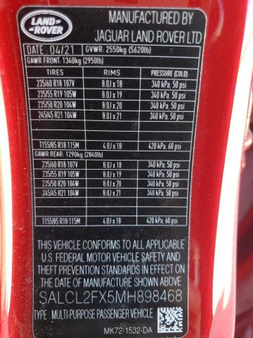 2021 LAND ROVER DISCOVERY - SALCL2FX5MH898468