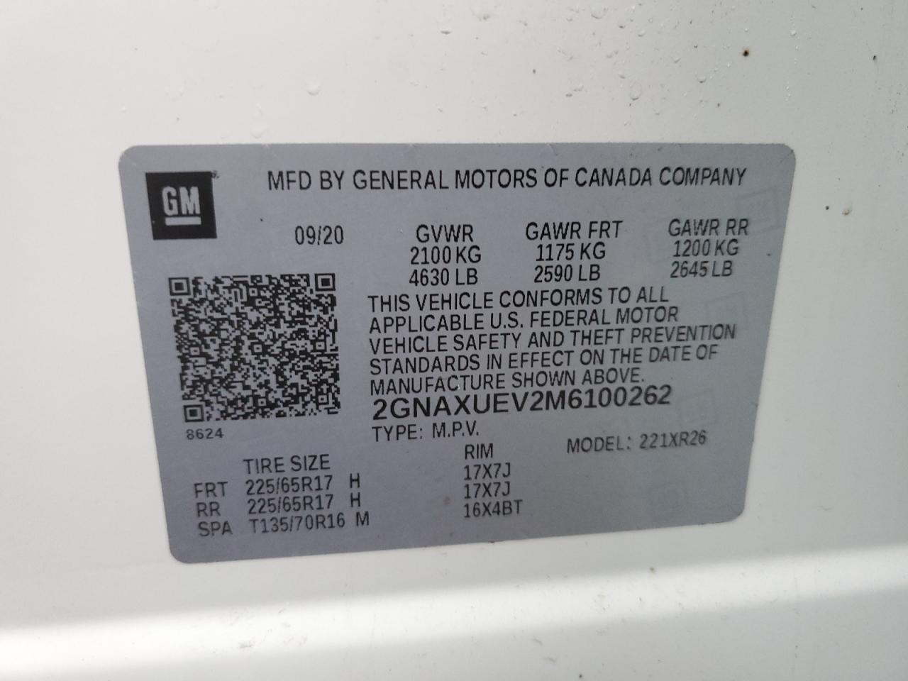 Lot #3034538754 2021 CHEVROLET EQUINOX LT