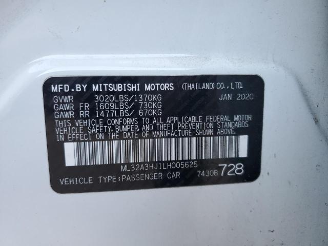 2020 MITSUBISHI MIRAGE ES - ML32A3HJ1LH005625