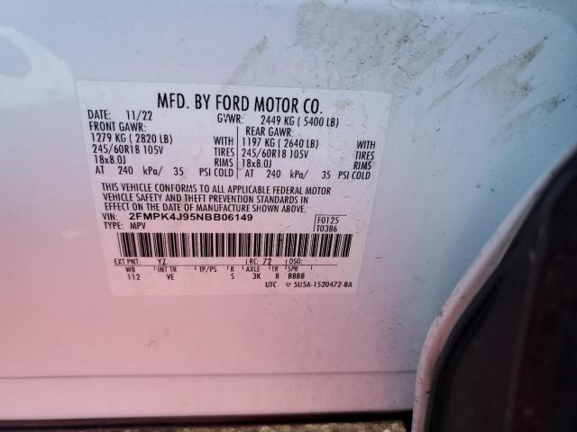 VIN 2FMPK4J95NBB06149 2022 FORD EDGE no.13