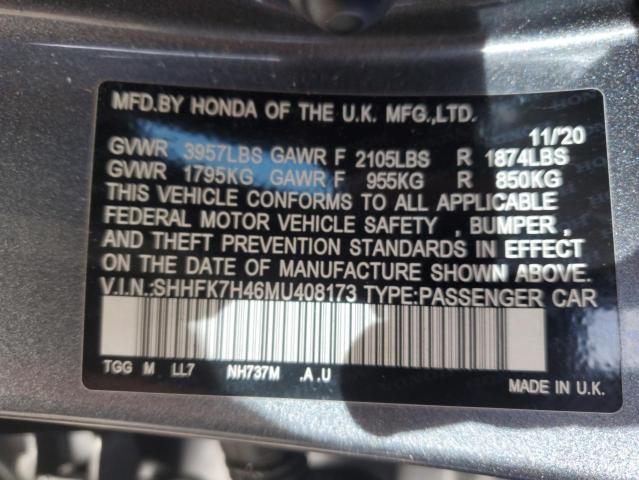 2021 HONDA CIVIC SPOR - SHHFK7H46MU408173