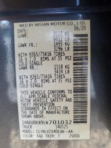 2020 NISSAN FRONTIER - 1N6ED0EB9LN701032
