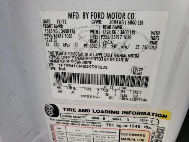 VIN 1FTEW1CM8DKD93233 2013 FORD F-150 no.12