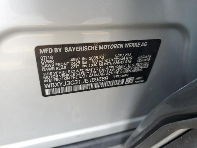 2018 BMW X2 SDRIVE2 - WBXYJ3C31JEJ89689