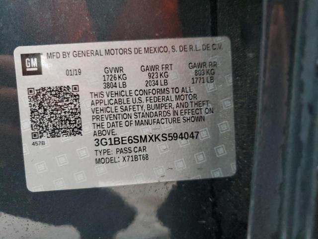 2019 CHEVROLET CRUZE LT - 3G1BE6SMXKS594047