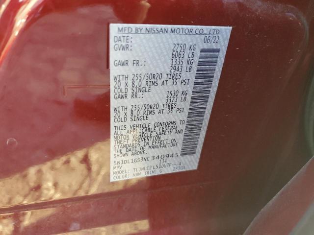 2022 INFINITI QX60 SENSO 5N1DL1GS3NC340945