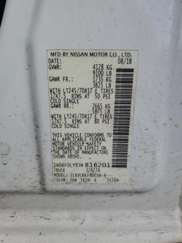 2018 NISSAN NV 2500 S - 1N6BF0LY9JN816201