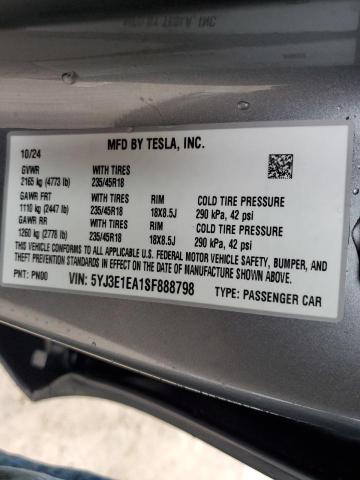 2025 TESLA MODEL 3 5YJ3E1EA1SF888798