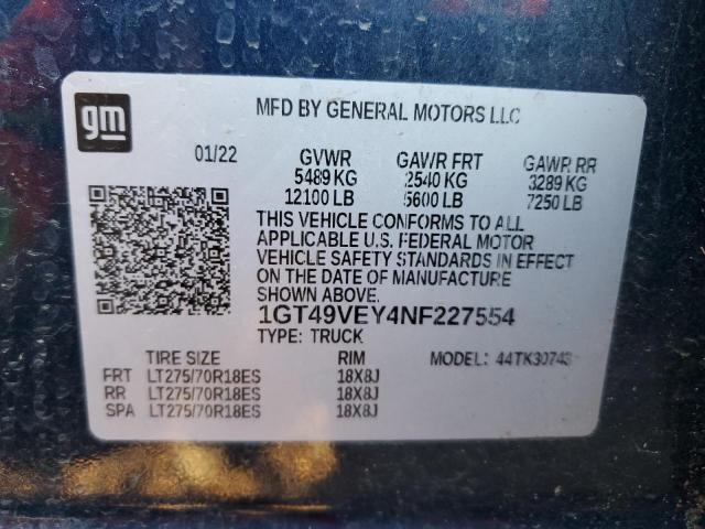 2022 GMC SIERRA K35 - 1GT49VEY4NF227554