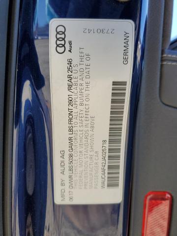 2018 AUDI S4 PRESTIG WAUC4AF42JA025718