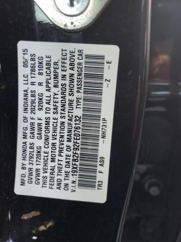 VIN 19XFB2F92FE076132 2015 HONDA CIVIC no.13