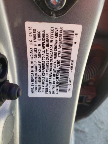 VIN 19XFC2F7XGE077302 2016 HONDA CIVIC no.12