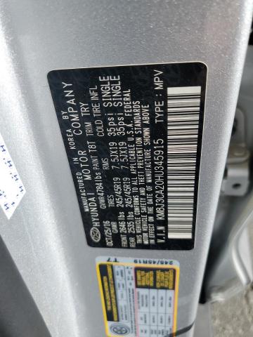 2017 HYUNDAI TUCSON LIM - KM8J3CA20HU345915