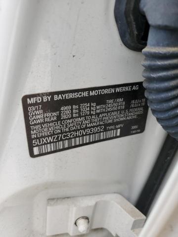 2017 BMW X3 SDRIVE2 - 5UXWZ7C32H0V93952