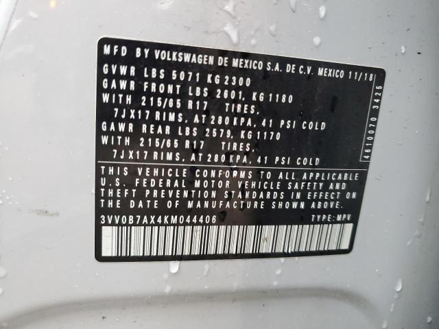 2019 VOLKSWAGEN TIGUAN S - 3VV0B7AX4KM044406