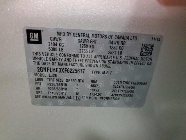 2015 CHEVROLET EQUINOX LT - 2GNFLHE3XF6225617