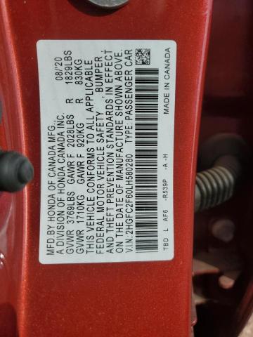 2020 HONDA CIVIC LX - 2HGFC2F60LH580280
