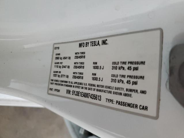 2019 TESLA MODEL 3 - 5YJ3E1EA0KF435613