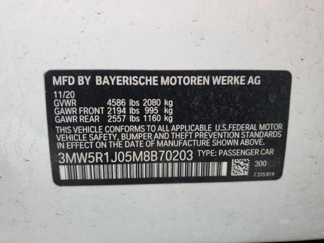 VIN 3MW5R1J05M8B70203 2021 BMW 3 SERIES no.12