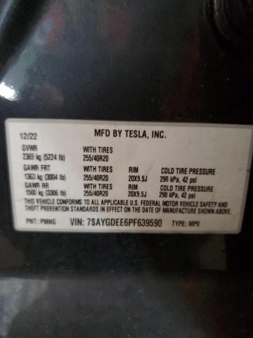 VIN 7SAYGDEE6PF639590 2023 TESLA MODEL Y no.13