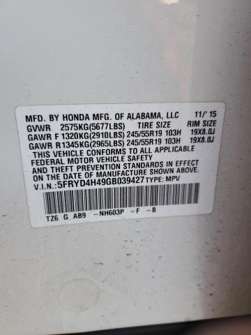 2016 ACURA MDX TECHNO - 5FRYD4H49GB039427