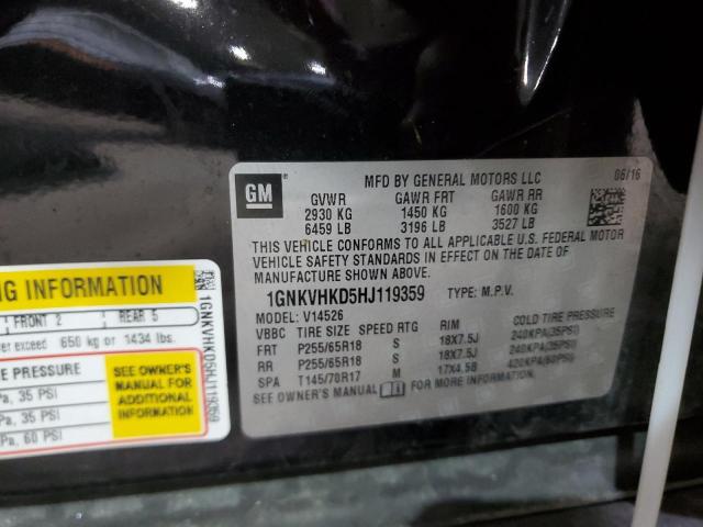 2017 CHEVROLET TRAVERSE L - 1GNKVHKD5HJ119359