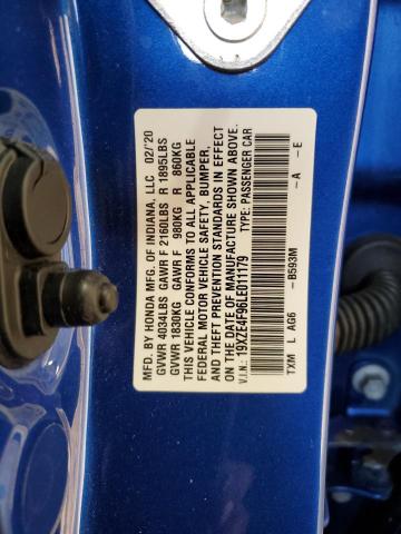 2020 HONDA INSIGHT TO 19XZE4F96LE011179