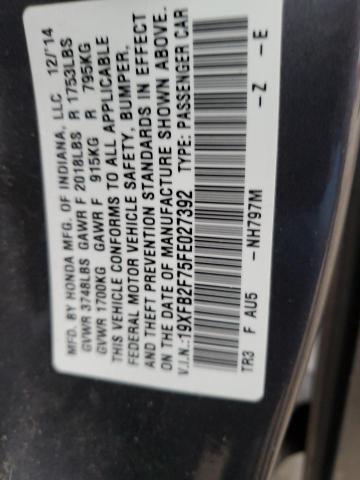 2015 HONDA CIVIC SE 19XFB2F75FE027392