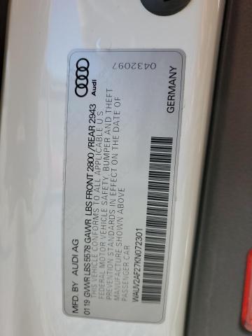 2019 AUDI A7 PRESTIG WAUV2AF27KN072301