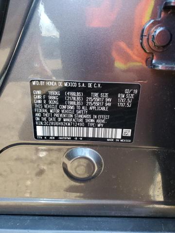 2019 HONDA HR-V TOURI 3CZRU6H92KM712490