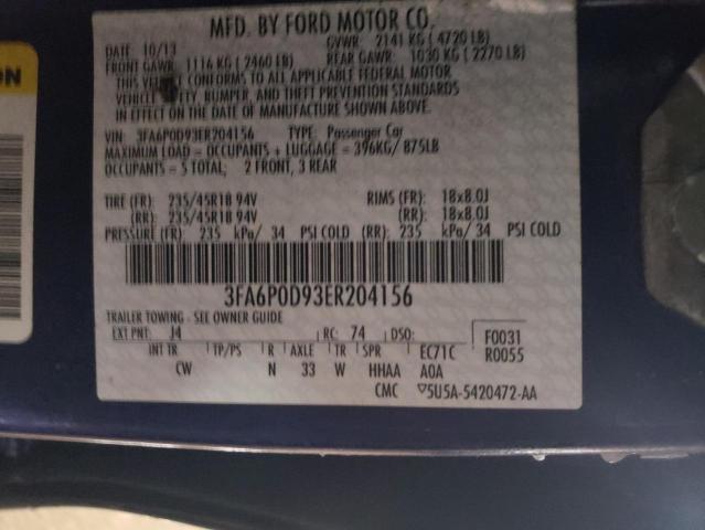2014 FORD FUSION TIT - 3FA6P0D93ER204156