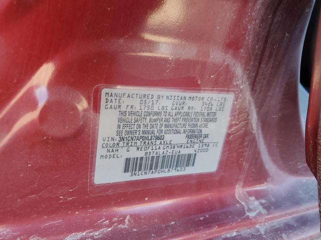 2017 NISSAN VERSA S - 3N1CN7AP0HL879603