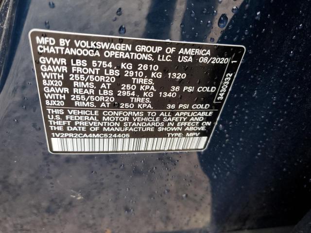 2021 VOLKSWAGEN ATLAS SE - 1V2PR2CA4MC524405