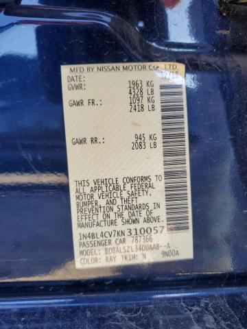2019 NISSAN ALTIMA SR - 1N4BL4CV7KN310057