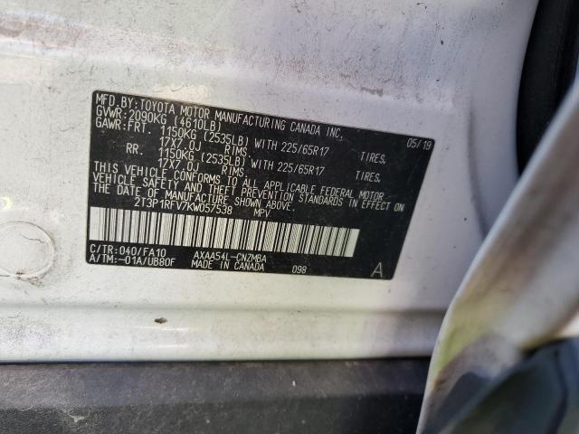 2019 TOYOTA RAV4 XLE - 2T3P1RFV7KW057538