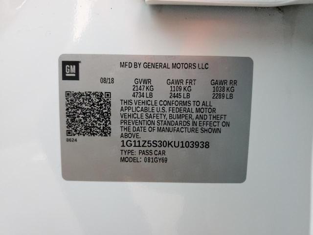 2019 CHEVROLET IMPALA LT - 1G11Z5S30KU103938