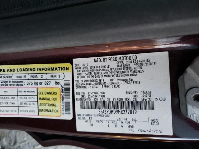 VIN 3FA6P0HD9HR272819 2017 FORD FUSION no.13