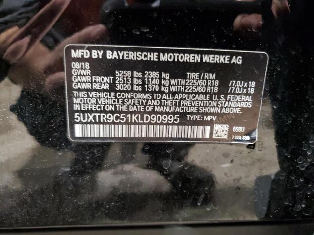 VIN 5UXTR9C51KLD90995 2019 BMW X3 no.13