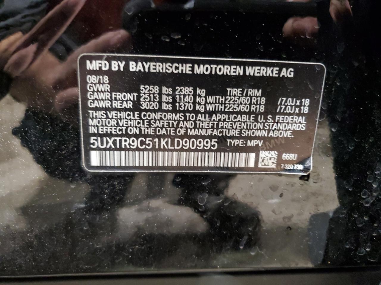 Lot #3030697114 2019 BMW X3 XDRIVE3