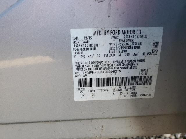 2016 FORD EDGE SEL - 2FMPK4J9XGBB06215