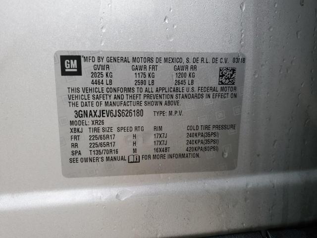 2018 CHEVROLET EQUINOX LT - 3GNAXJEV6JS626180