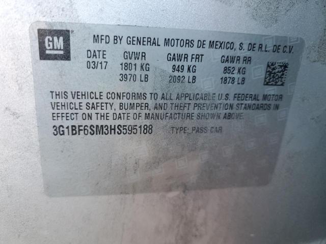 2017 CHEVROLET CRUZE PREM - 3G1BF6SM3HS595188